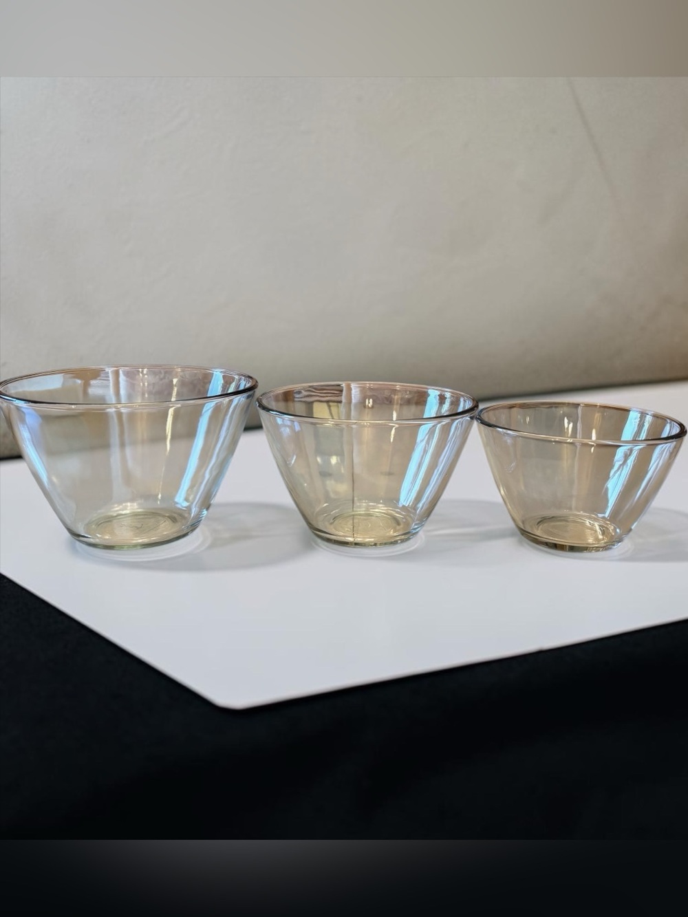 Anchor Hocking Fire King Nesting Mixing Bowls Set of 3 Vintage Glass